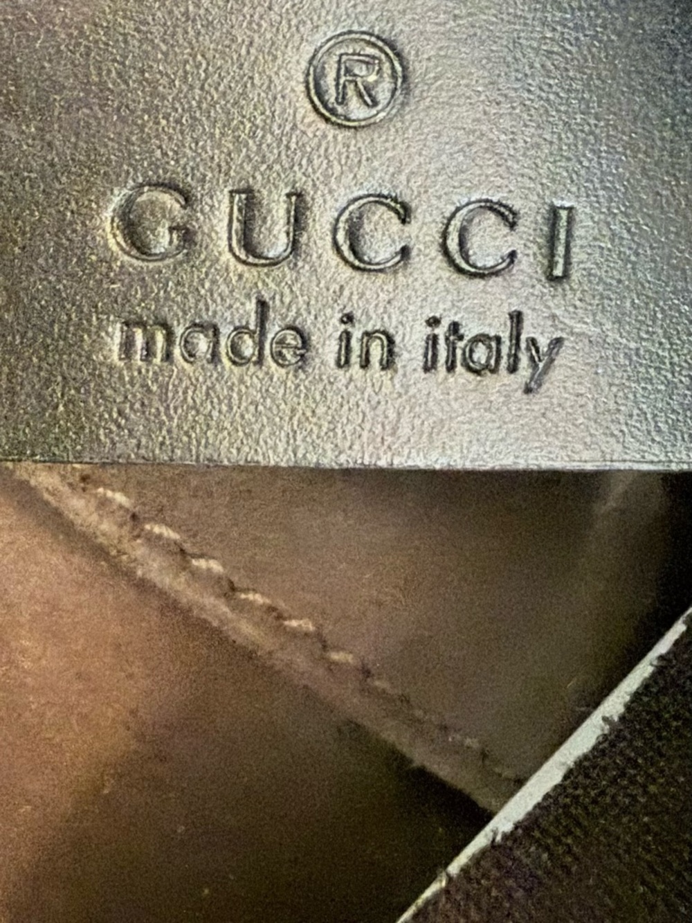Gucci Black Monogram Leather Messenger Bag - Picture 7 of 16